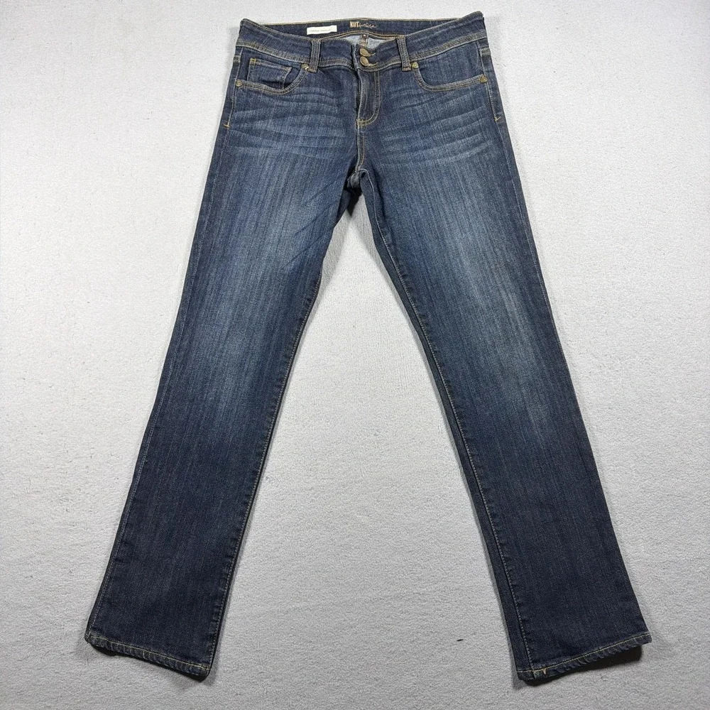 Kut From The Kloth Jeans Womens 8 Blue Cameron Straight Mid Rise Stretch Denim